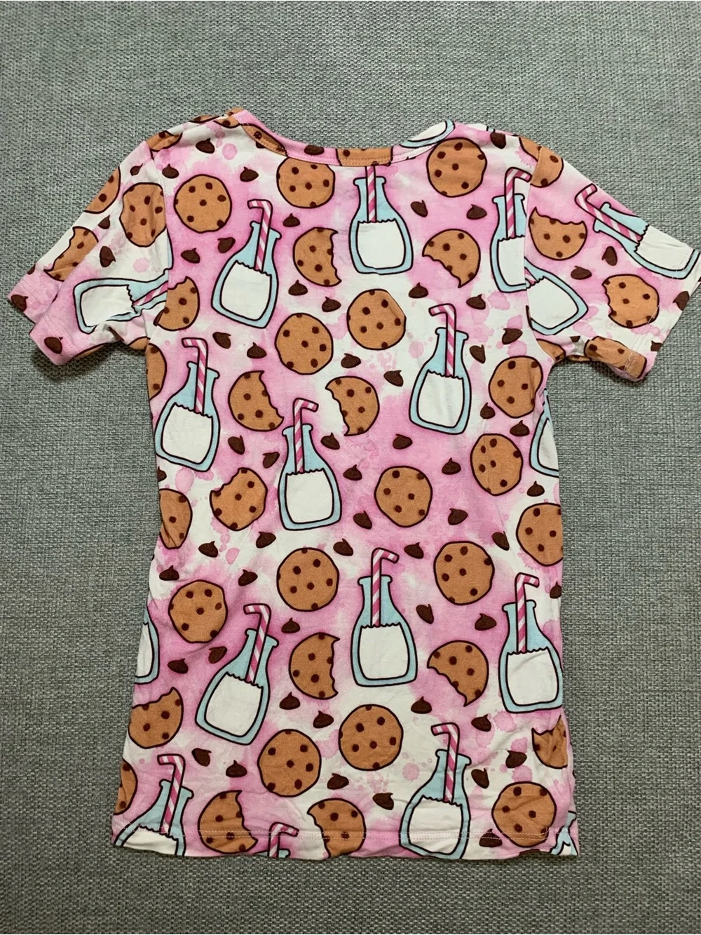 Kids Pink Cookie & Milk Short Bamboo Pajama Set